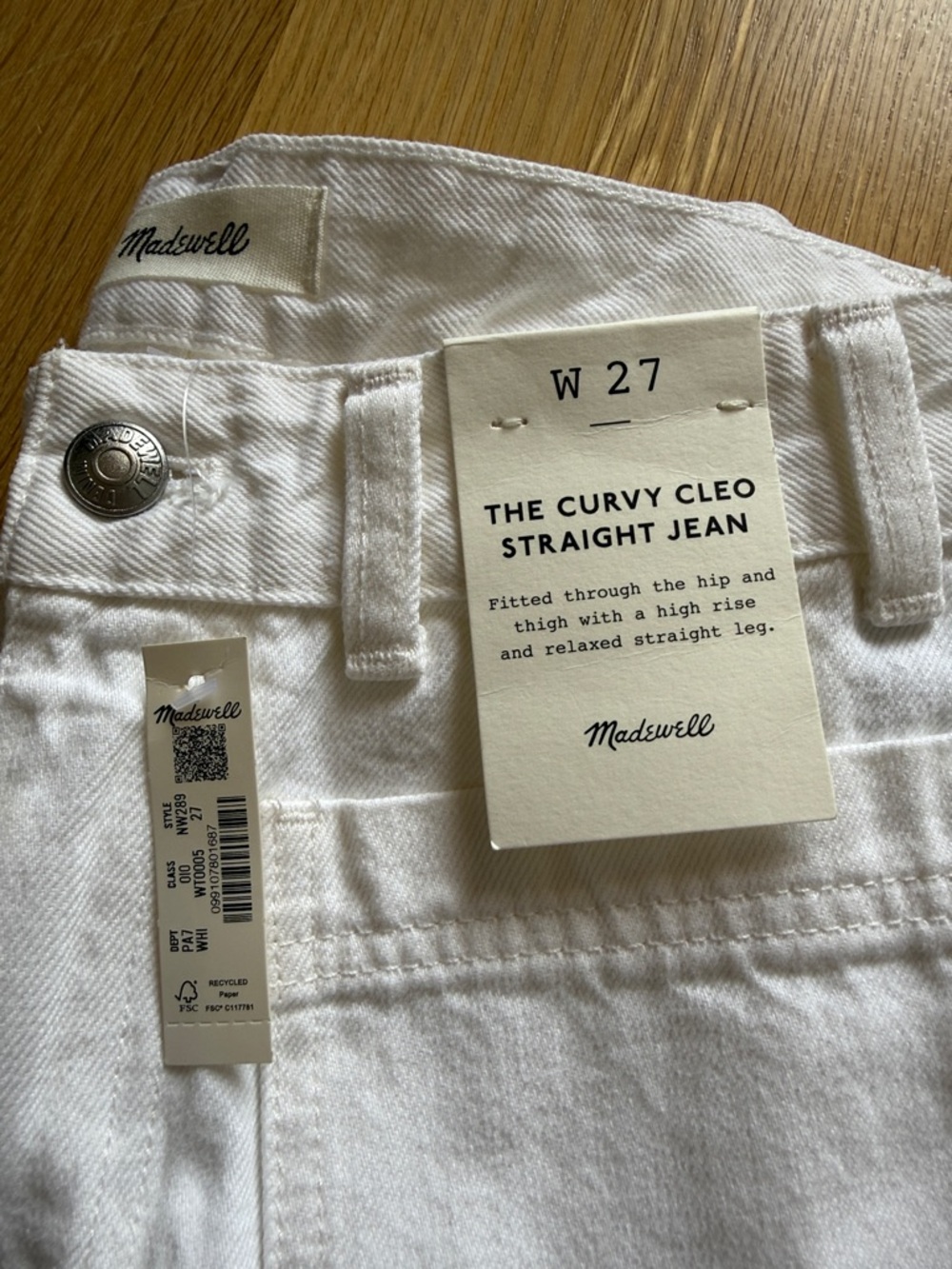 Madewell White Straight-Leg Women’s Jeans - Picture 5 of 5